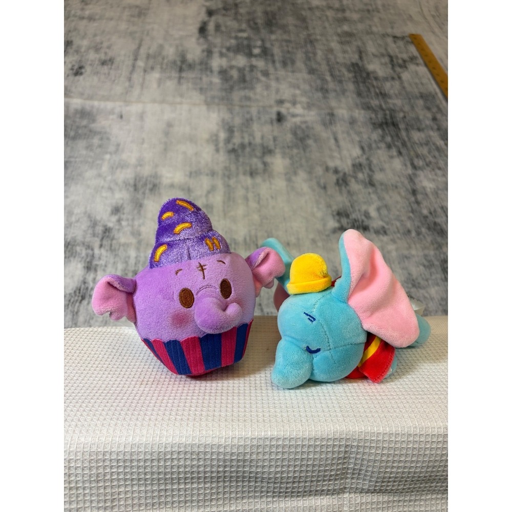 Disney Parks Dumbo Plush Lot Sleeping Dumbo and Dumbo Cupcake Soft Toys